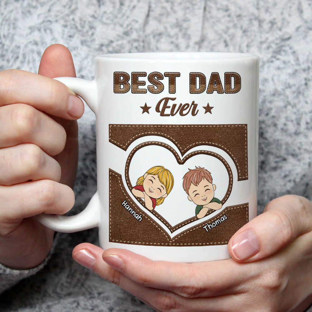 Custom Father's Day, Special Gift for Dad & Grandpa • In Daddy Heart - Personalized Coffee Mug