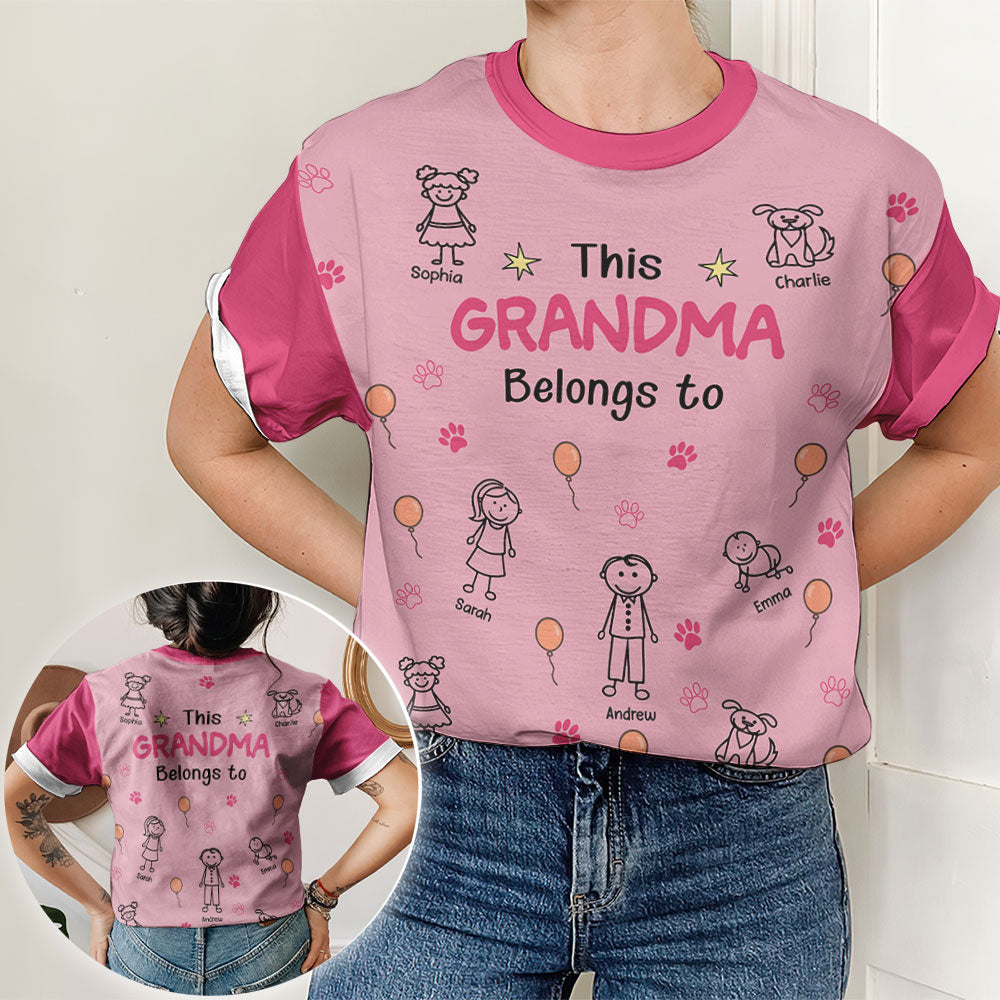Custom Christmas & Birthday Gift for Grandma • This Grandma Is Ours - Personalized All-over-print T-shirt