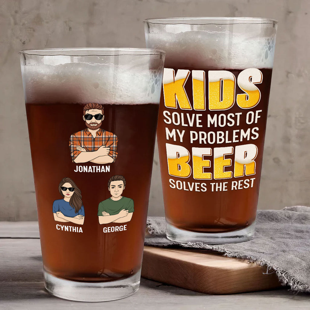 Beer Solve The Rest - Personalized Beer Glass