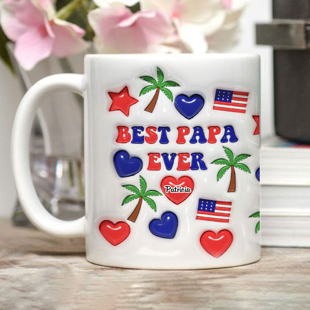 Custom Christmas & Birthday Gift for Dad • Best Dad Ever - Personalized 3D Inflated Effect Mug
