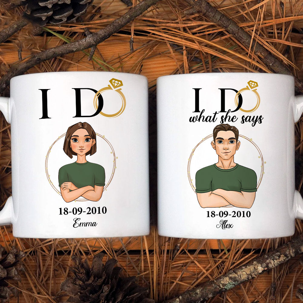 Custom Anniversary Keepsake Gifts For Couple • I Do - Personalized Coffee Mug