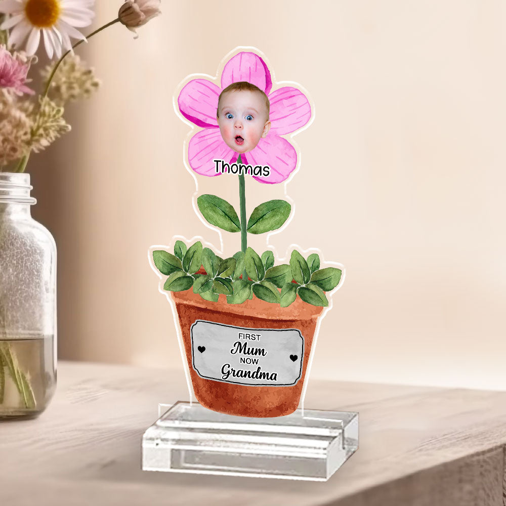 Custom Decor for Mom, Special Gift for Mother • Grandma Garden - Personalized Acrylic Plaque With Base