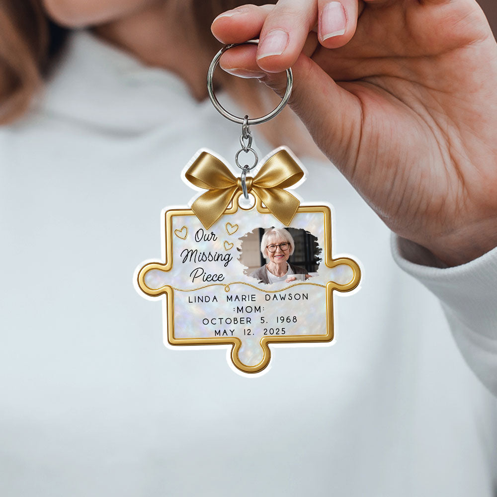 Our Missing Piece In Heaven - Personalized Acrylic Keychain