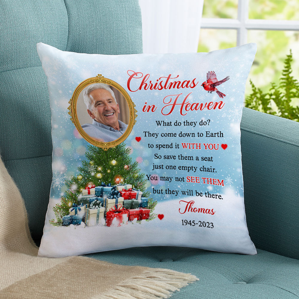 Christmas In Heaven - Personalized Throw Pillow