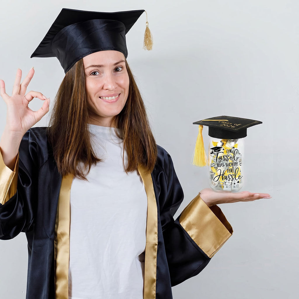 Tassel Worth Hassle - Personalized Graduation Mason Jar Light