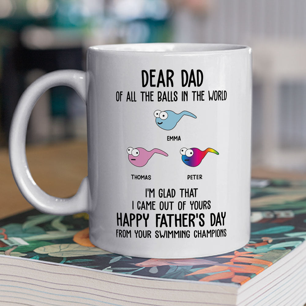 Custom Father's Day, Special Gift for Dad & Grandpa • Swimming Champions - Personalized Coffee Mug