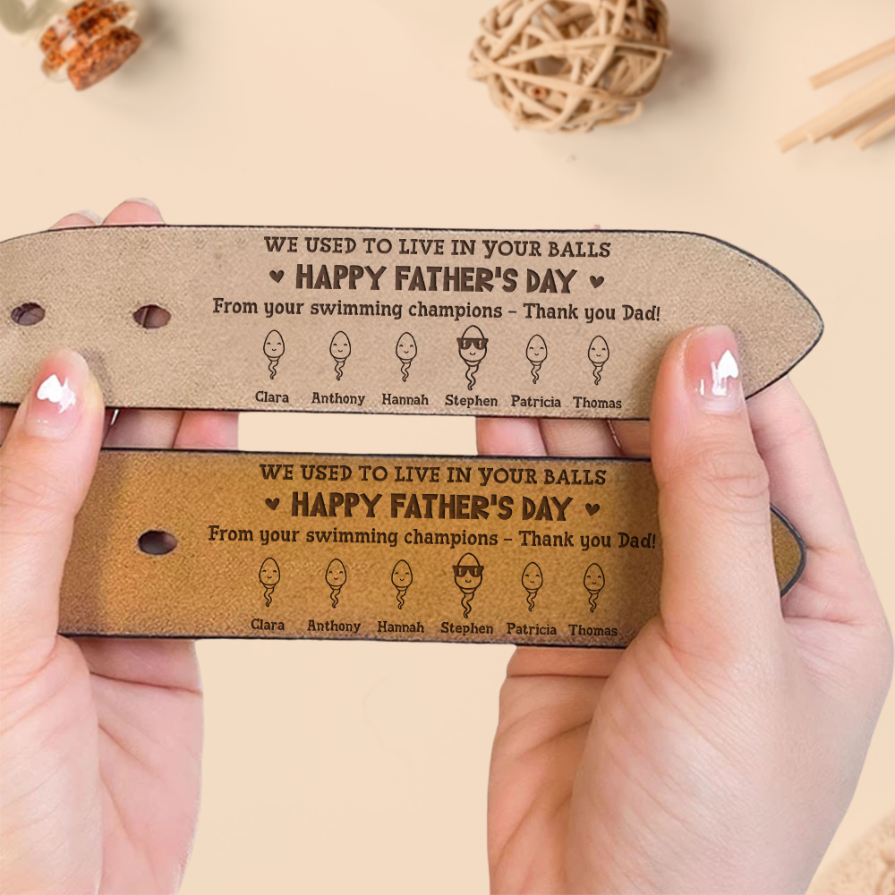 Swimming Champion - Personalized Engraved Leather Belt