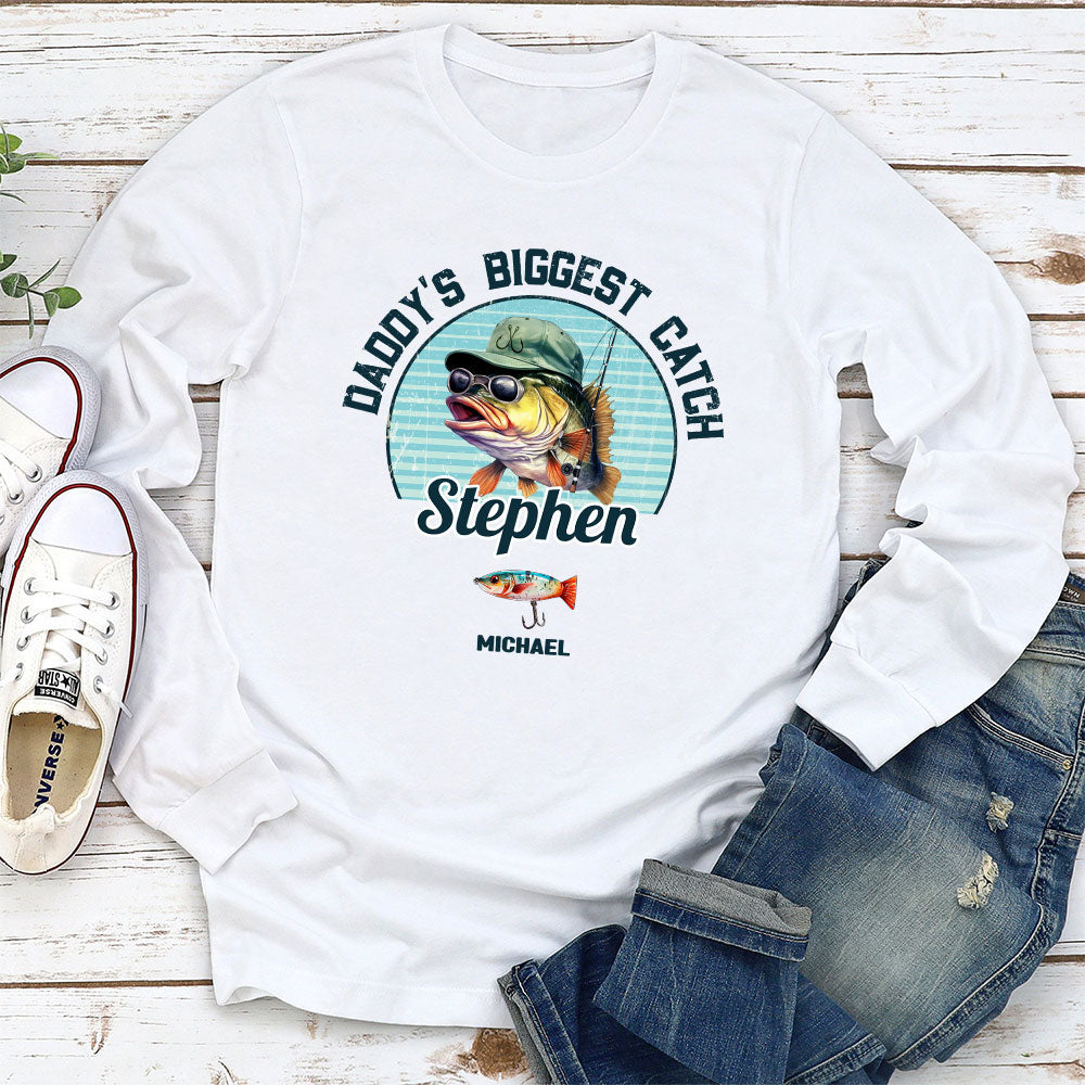 Custom Christmas & Birthday Gift for Dad, Grandpa • Biggest Catch - Personalized Shirt