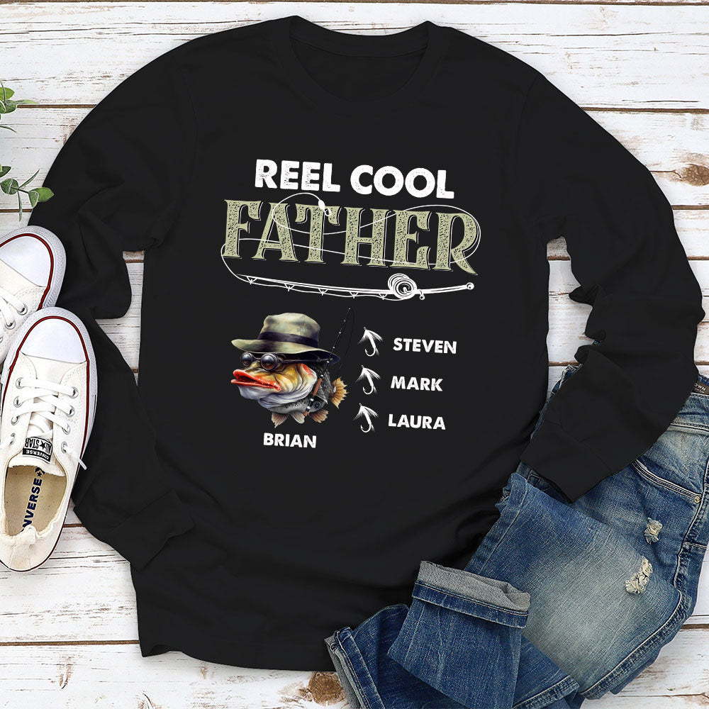Custom Christmas & Birthday Gift for Dad, Grandpa • Reel Cool Dad - Personalized Shirt