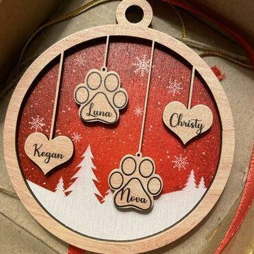 Custom Keepsake Christmas Ornament •  Family Ornament - Personalized 2-layered Wood Ornament