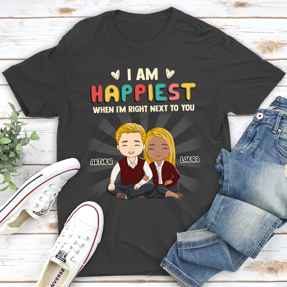 Custom Anniversary Keepsake Gifts For Couple • I Am Happiest When - Personalized Classic T-shirt