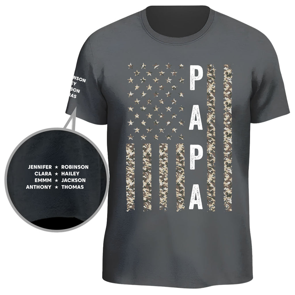 Custom Christmas & Birthday Gift for Dad, Grandpa • The Legend Daddy Papa - Personalized Shirt With Design On Sleeve