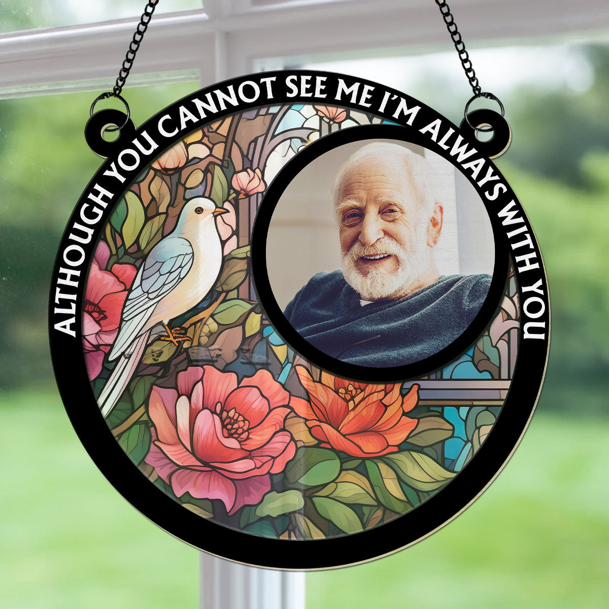 Custom Photo Memorial Hanging Decor, Remembrance Keepsake • Eternally In My Heart - Personalized Suncatcher