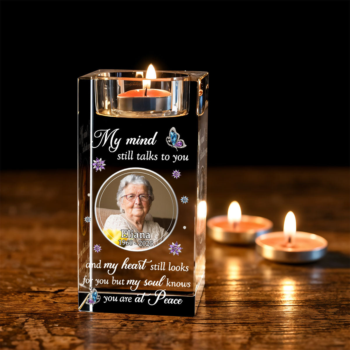 In My Mind - Personalized Crystal Candle Holder