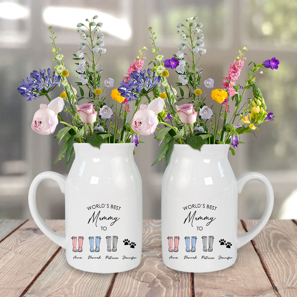 Best Nanny In The World - Personalized Home Decor Flower Vase