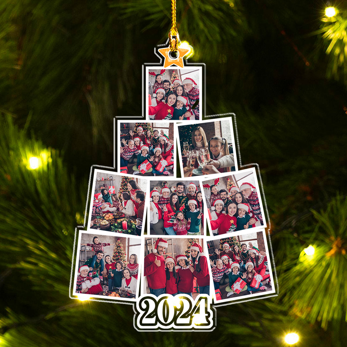 Custom Photo Family Ornament, Christmas Gift for Family Members • Photo Christmas Tree - Personalized Acrylic Ornament
