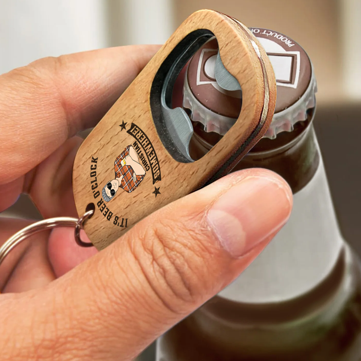 Dads Survival - Personalized Bottle Opener Keychain