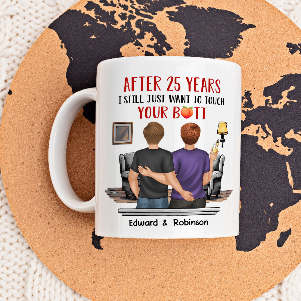 Custom Photo Anniversary Keepsake Gifts For Couple • Touch Your Butt - Personalized Coffee Mug
