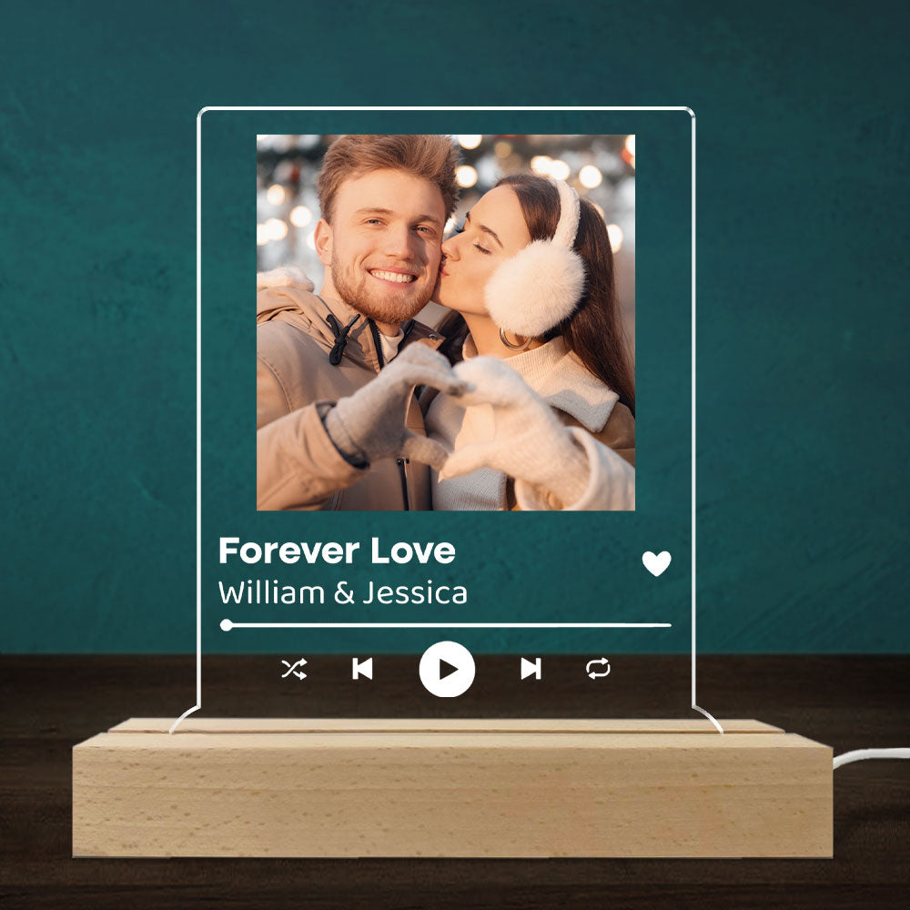 Custom Photo Couple Gift for Anniversary, Valentine's Day, Christmas • Forever Love - Personalized LED Light