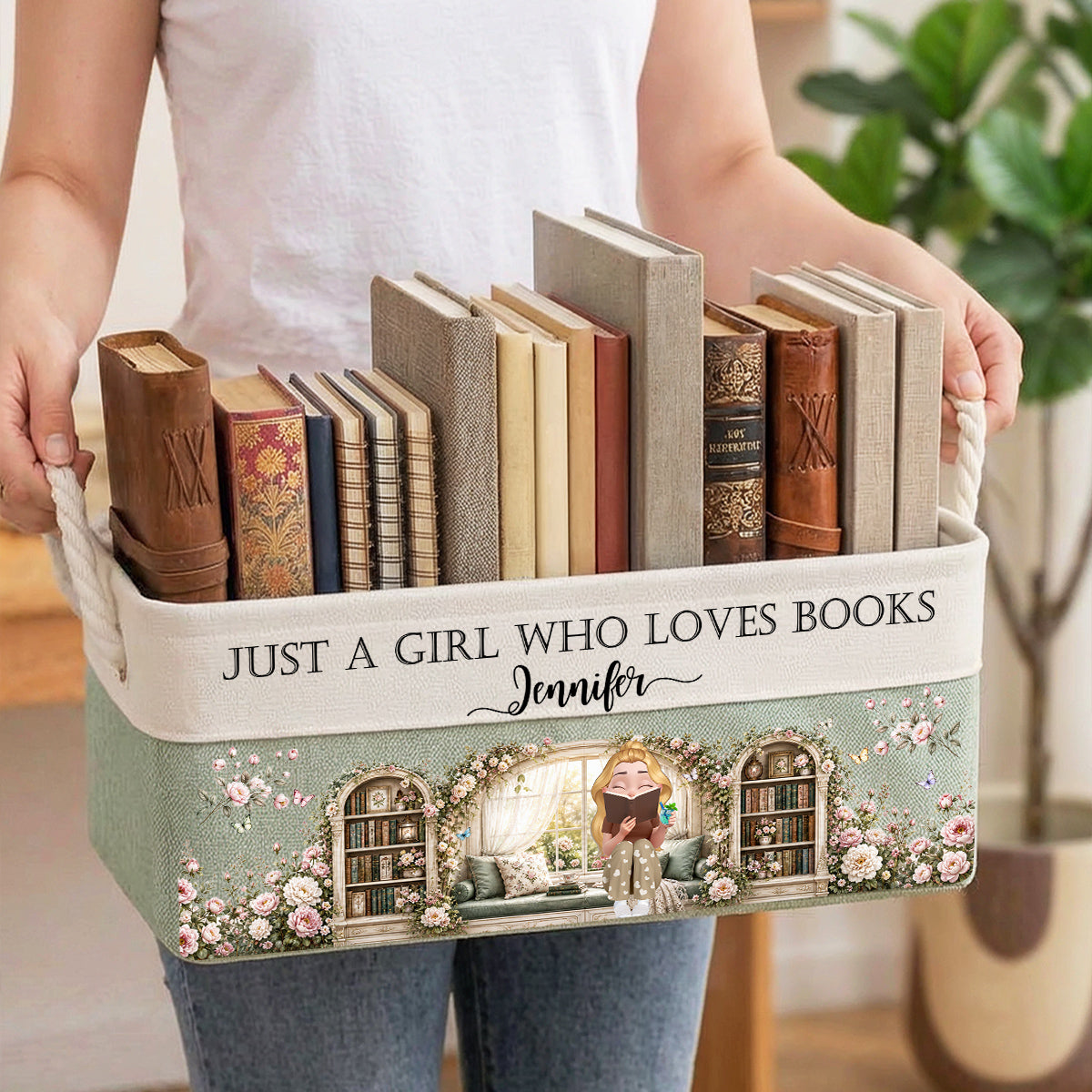 Books Are My Happy Place - Personalized Storage Basket