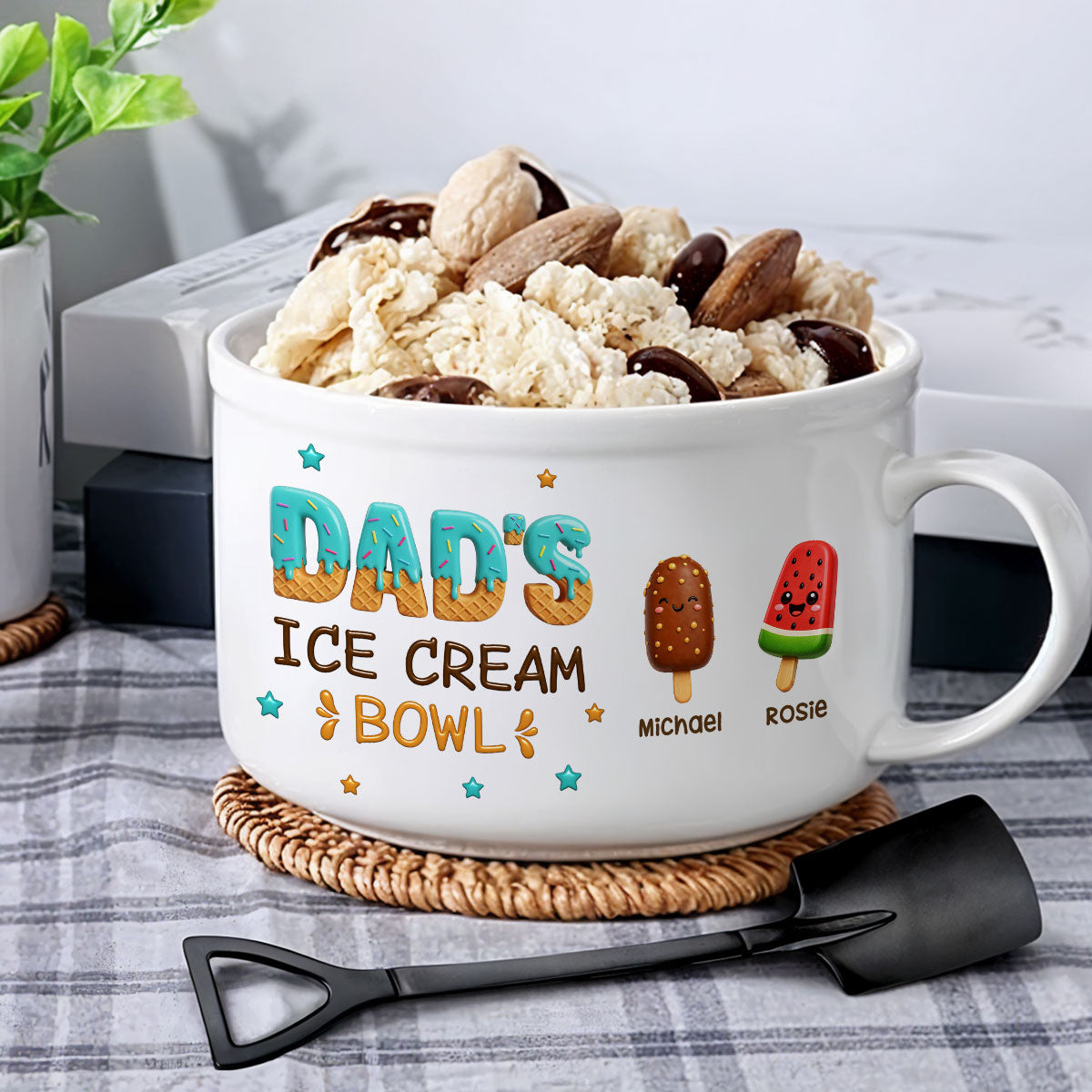 Grandpa Scoops With Love - Personalized Ceramic Bowl