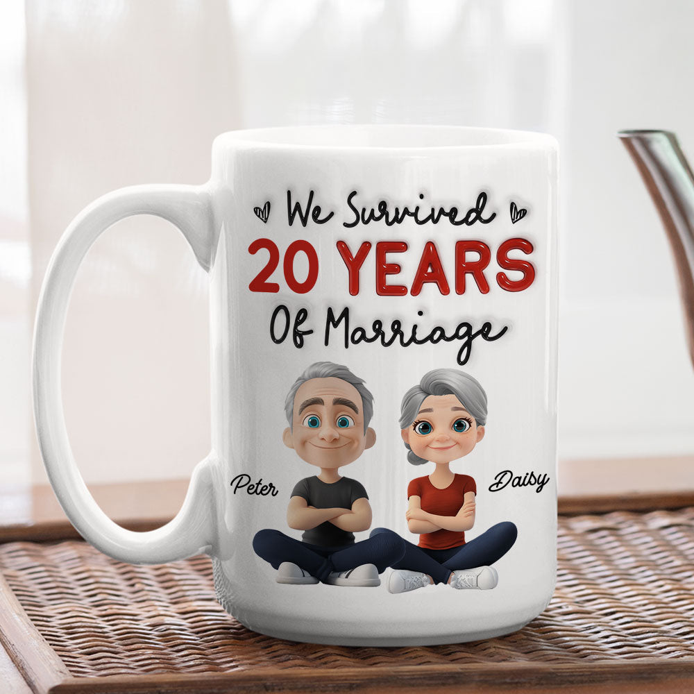 Custom Anniversary Keepsake Gifts For Couple • Still Survive - Personalized 3D Inflated Effect Mug