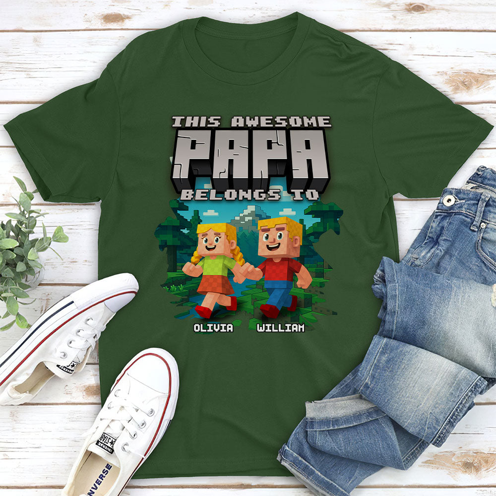 Custom Christmas & Birthday Keepsake Gift • This Awesome Papa Belongs To - Personalized Shirt