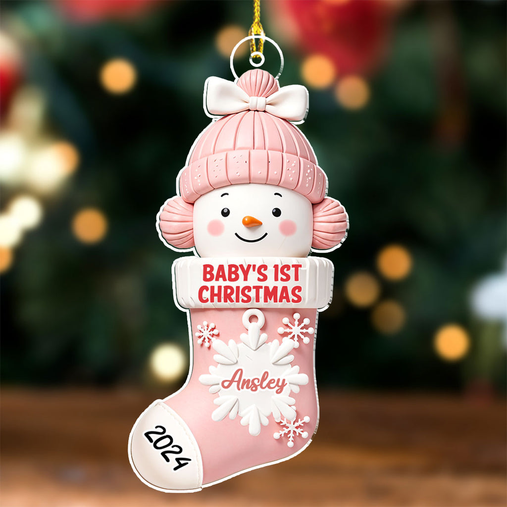 Custom Baby First Christmas Ornament for New Parents •  First Christmas - Personalized Acrylic Ornament