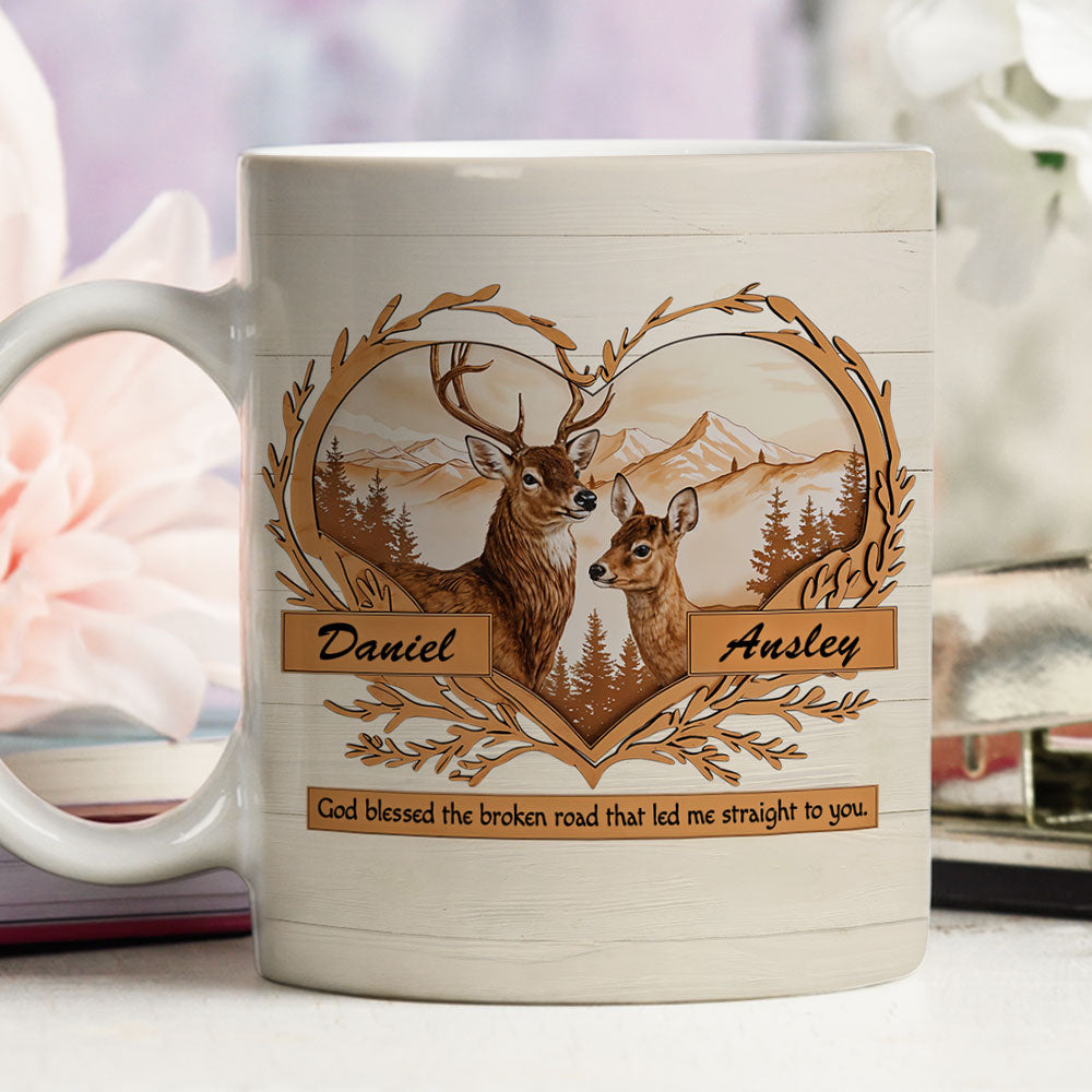 Custom Anniversary Keepsake Gifts For Couple • Deer Love - Personalized Coffee Mug