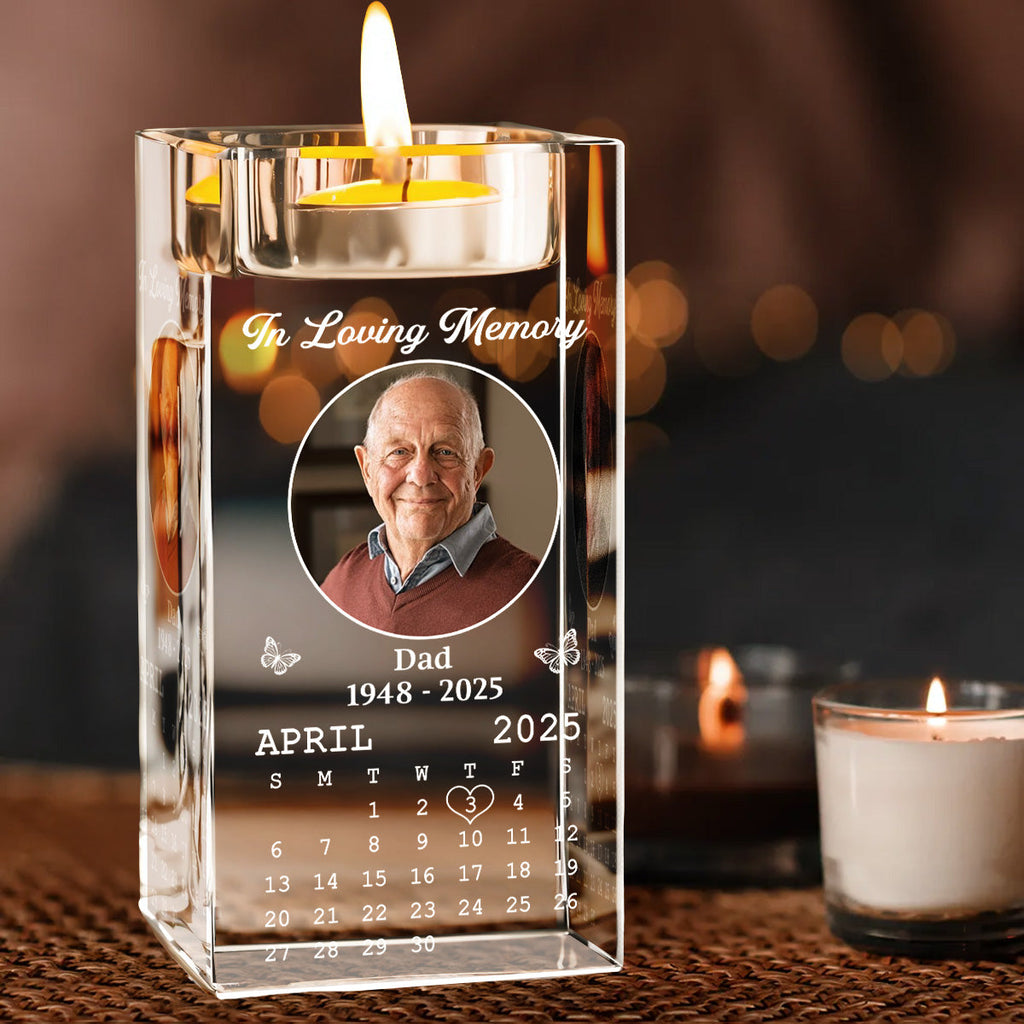 In My Memory - Personalized Crystal Candle Holder