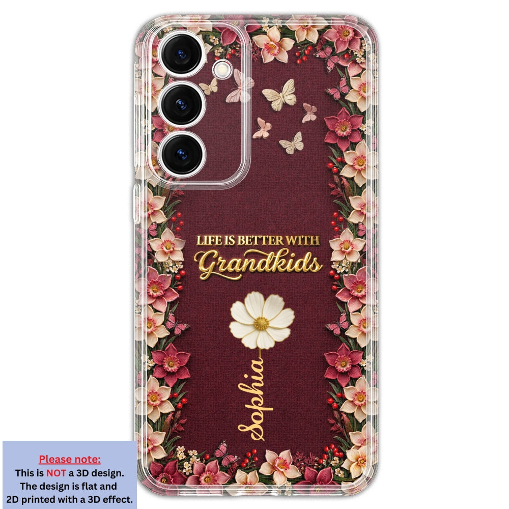 Frosted Crystal Grandkid - Personalized 3D Effect Phone Case