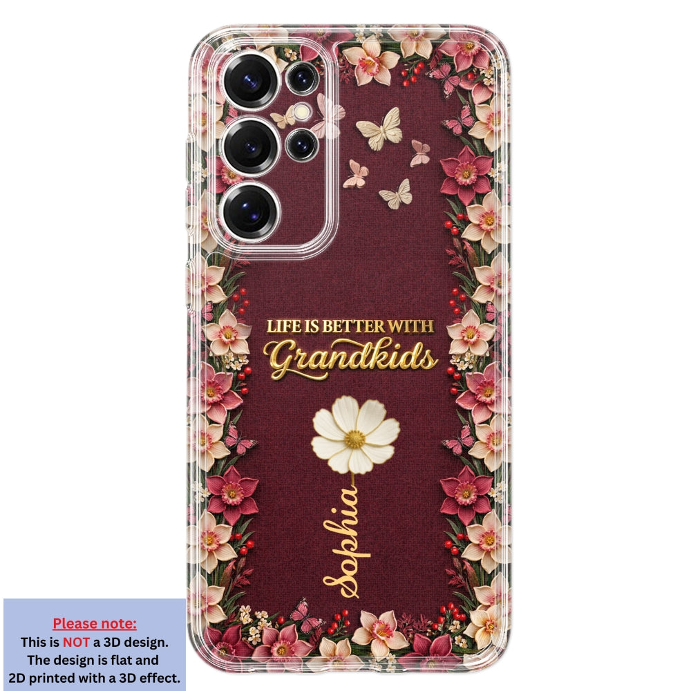 Frosted Crystal Grandkid - Personalized 3D Effect Phone Case