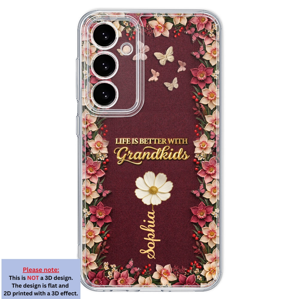 Frosted Crystal Grandkid - Personalized 3D Effect Phone Case
