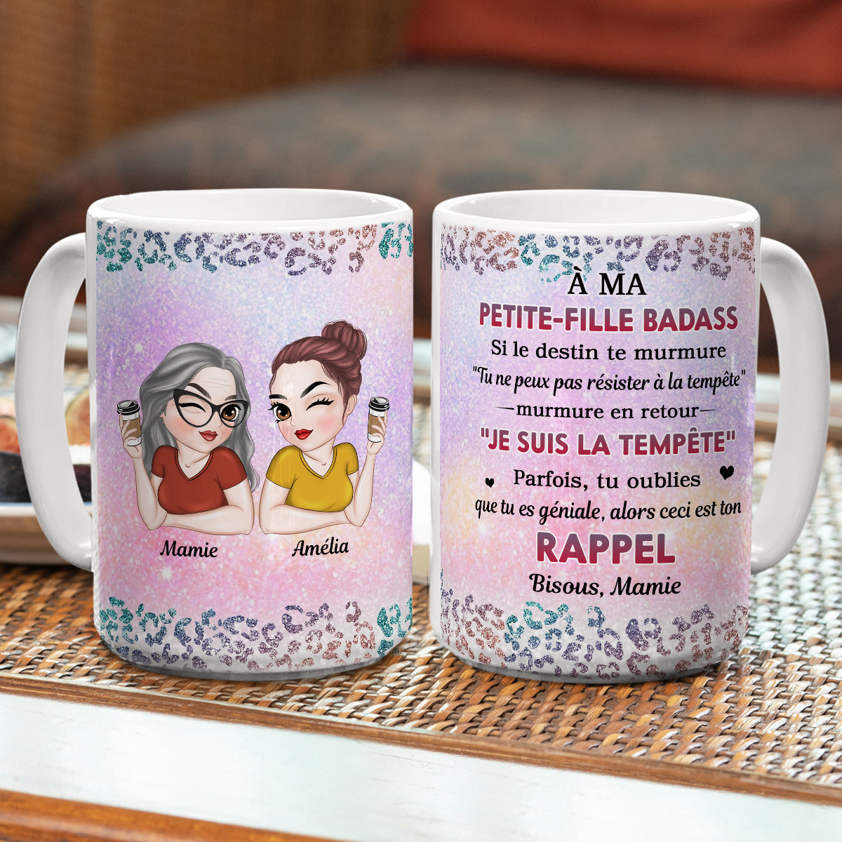 Custom Christmas & Birthday Gift for Daughter • Mi Nieta Valiente - Taza de café personalizada