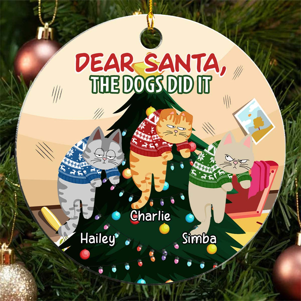 Custom Keepsake Christmas Ornament •  Dear Santa The Dog Did It - Personalized Acrylic Ornament