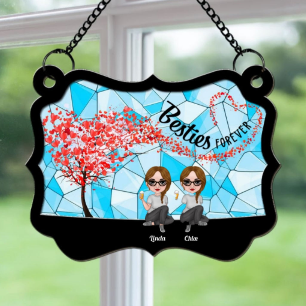 Custom Best Friend Hanging Decor, Friendship Birthday Gifts • There's No Greater Gift - Personalized Suncatcher