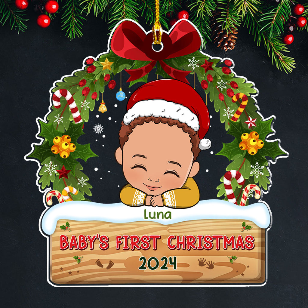 Custom Keepsake Christmas Ornament •  Baby First Christmas - Personalized Acrylic Ornament