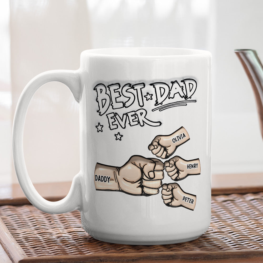 Custom Father's Day, Special Gift for Dad & Grandpa • Best Dad - Personalized 3D Inflated Effect Mug