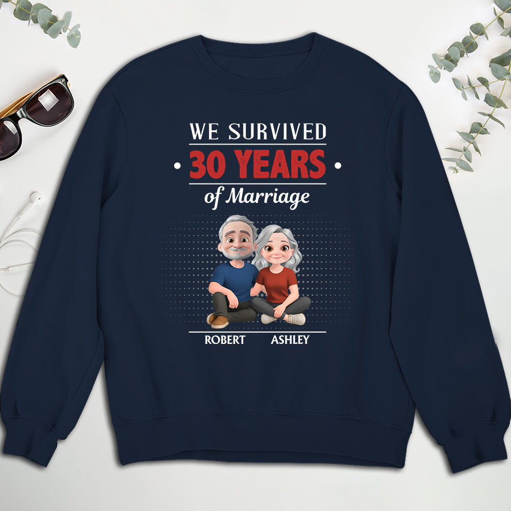 Custom Christmas Anniversary Keepsake Gifts For Husband • We Survived - Personalized Shirt