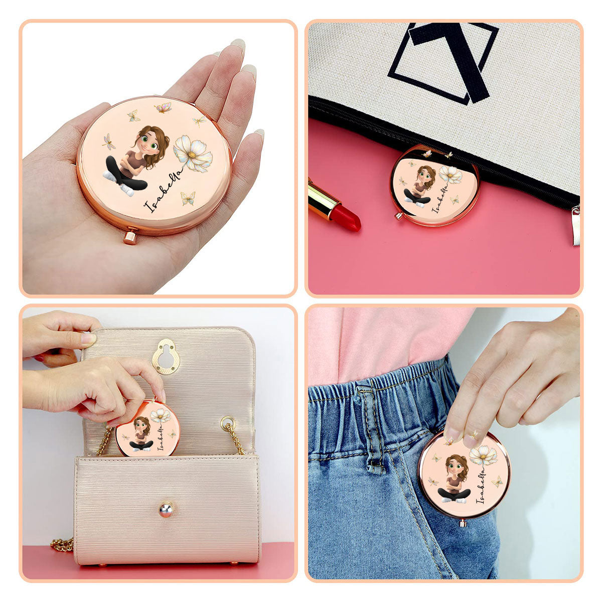 Blooming Soul - Personalized Compact Mirror