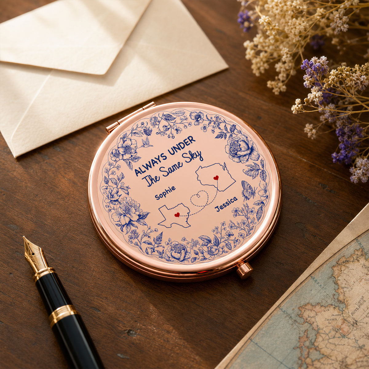 Under The Same Sky - Personalized Compact Mirror