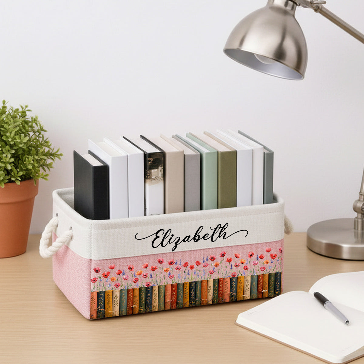 Bookshelf Flower Garden 1 - Personalized Storage Basket