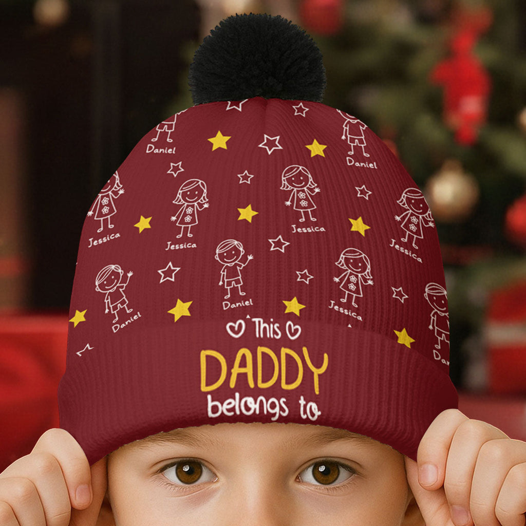 Custom Name Winter Hat, Christmas Birthday Gift • Forever Ever Your Side - Personalized Bobble Beanie Hat