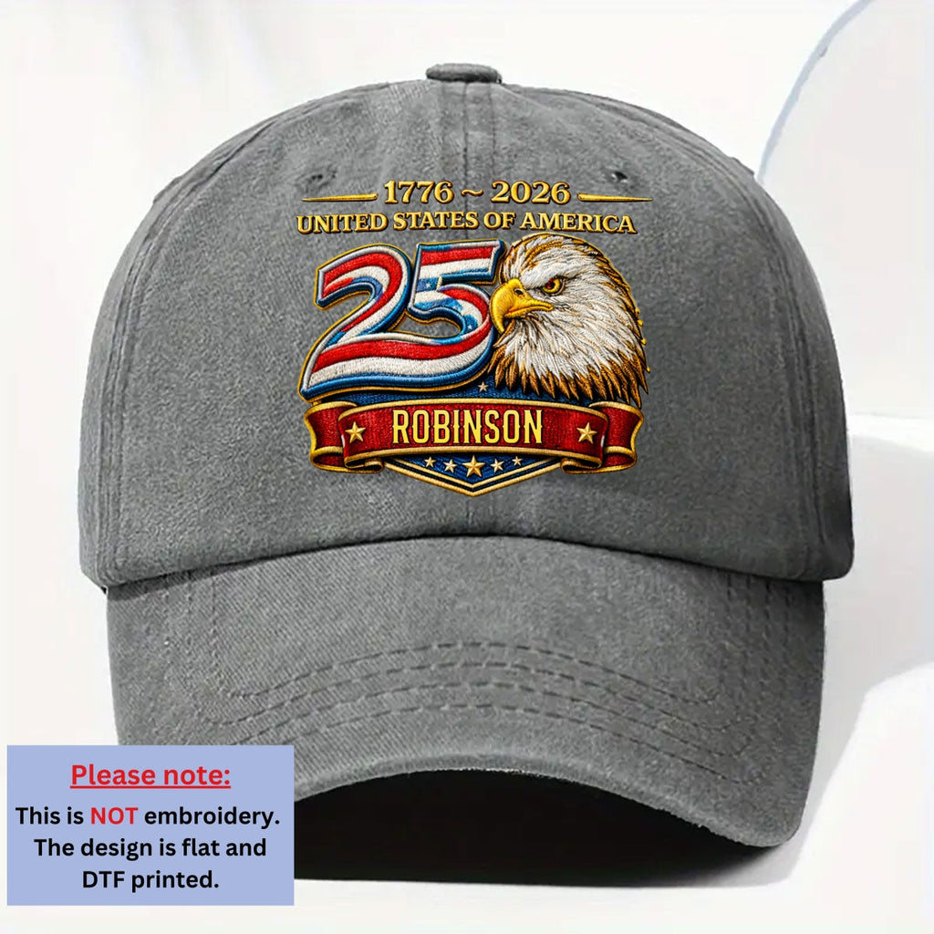 Proud Of Being American - Personalized Vintage Washed Denim Cap