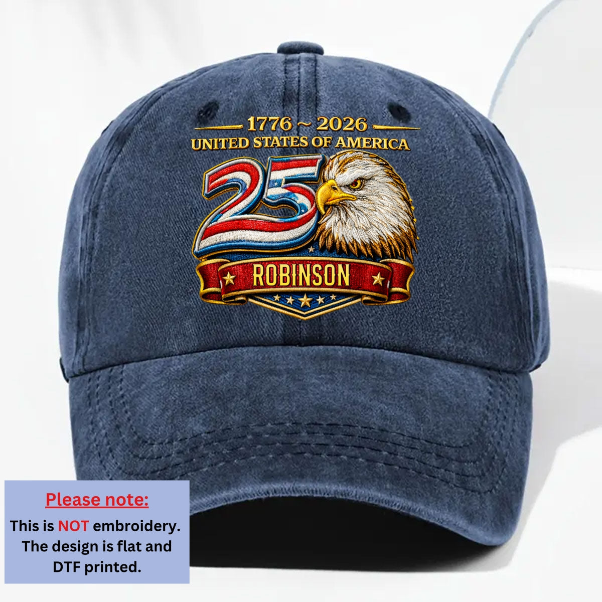 Proud Of Being American - Personalized Vintage Washed Denim Cap