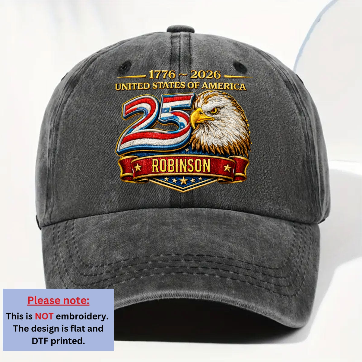 Proud Of Being American - Personalized Vintage Washed Denim Cap
