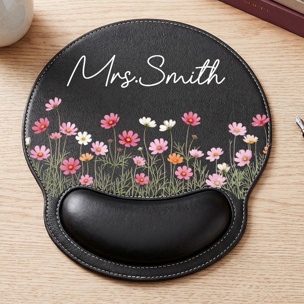 May I Bloom - Personalized Leather Mouse Pad