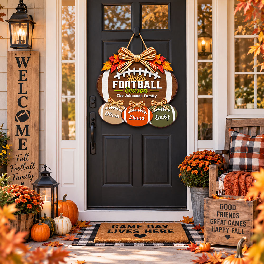 Football Season Starts At Home - Personalized Wood Sign