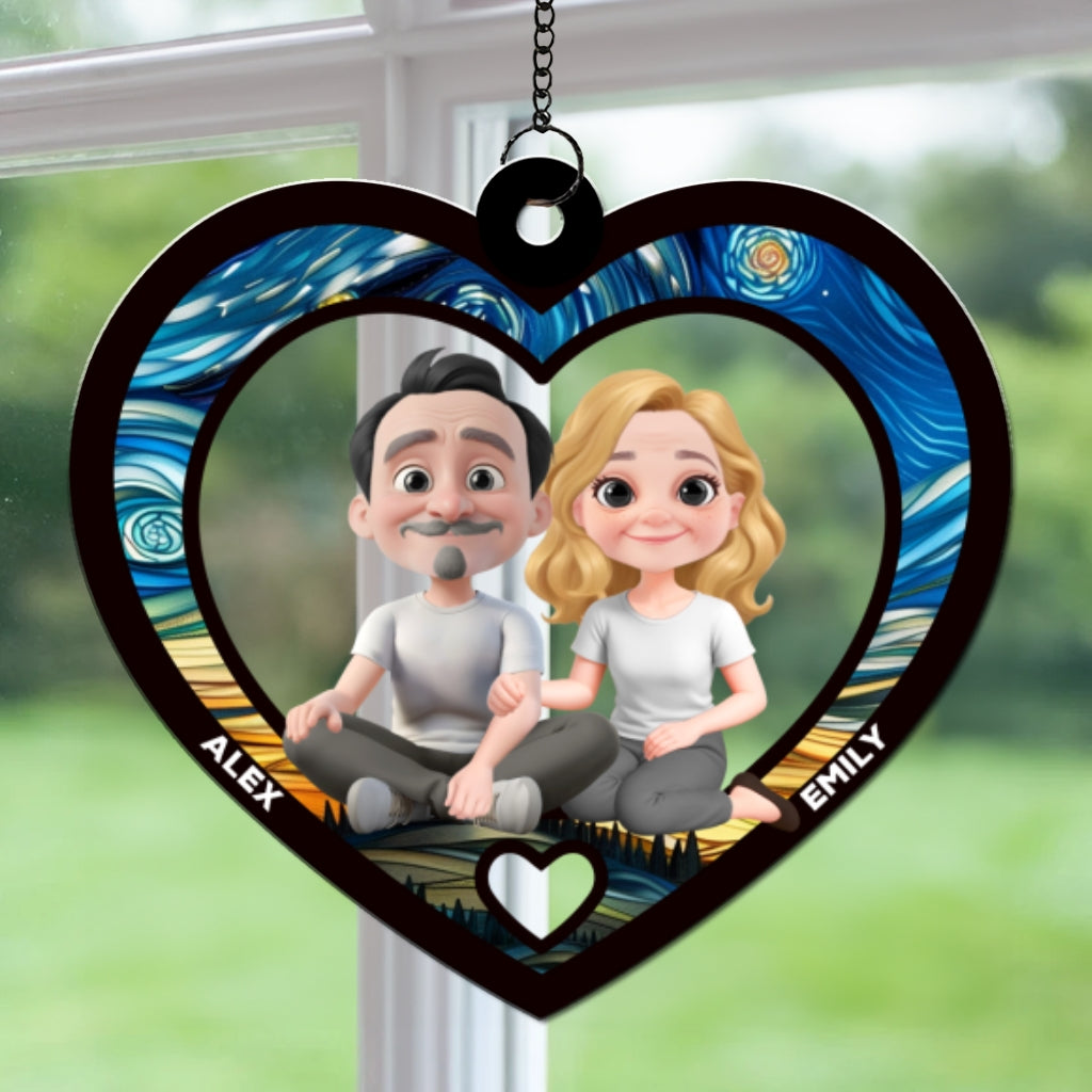 Custom Couple Hanging Decor, Anniversary Valentine's Day Gifts • You And Me Always Together - Personalized Suncatcher