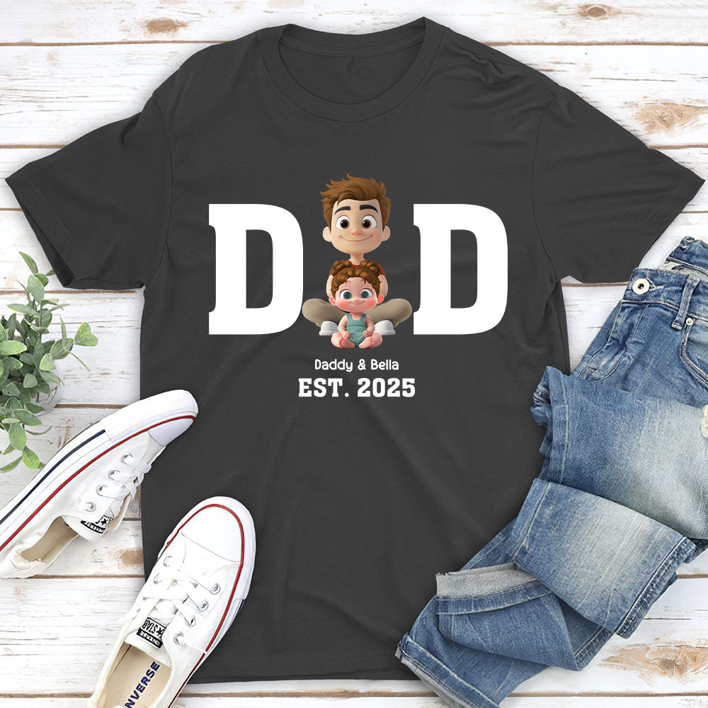 Custom Father's Day, Special Gift for Dad & Grandpa • Happy Kids With Dad - Personalized Shirt